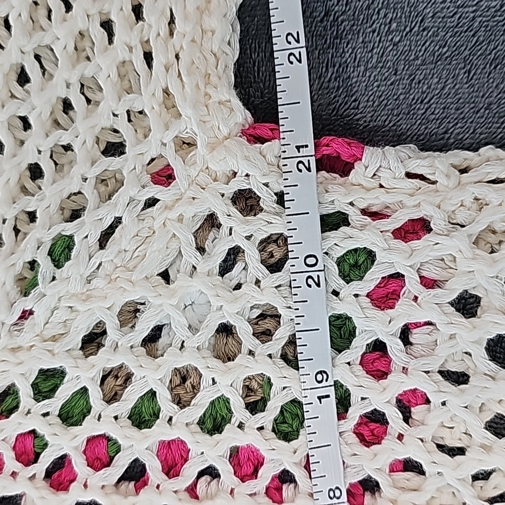 NWOT Boho crochet bell sleeve Granny squares open front sweater. Oversized S - Picture 5 of 10